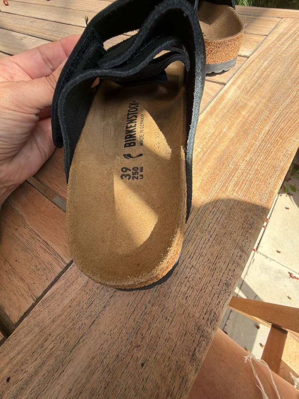 Birkenstock Kyoto Black Nubuck Sandals Size 39 - Picture 3 of 4